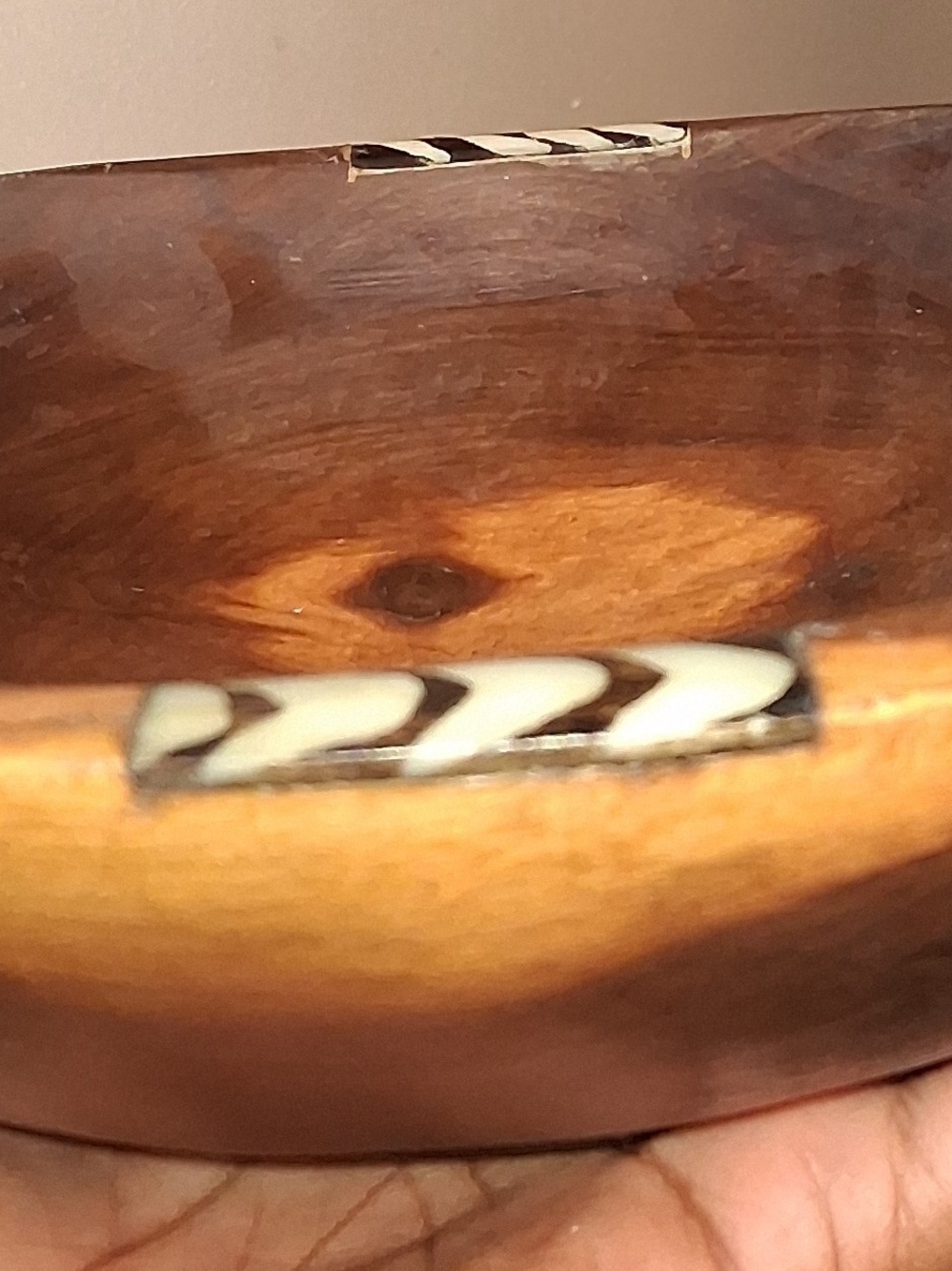 Olive Wood bowl with bone detail | African home decor | Made in Kenya